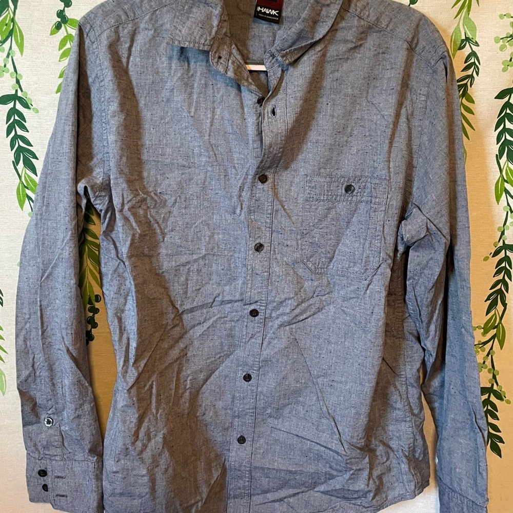 Size L Men’s Tony Hawk Long Sleeve Button Down Shirt B1